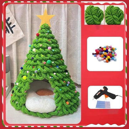 Fully DIY Christmas Tree Cat Bed With Materials