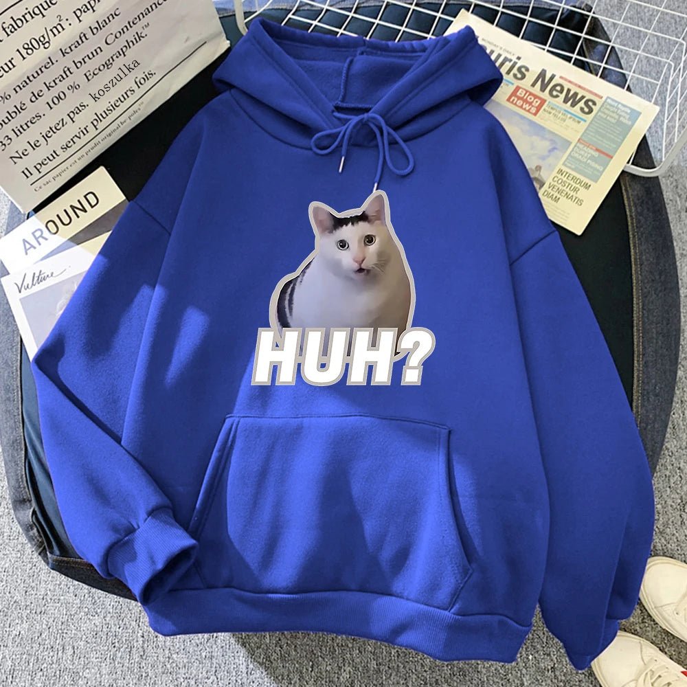 Funny Huh Cat Meme Unisex Hoodie For Cat Lovers