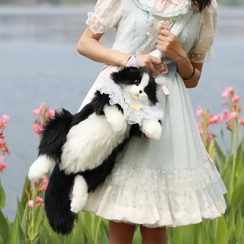 Adjustable strap on lifelike Cow Cat backpack for versatile wear