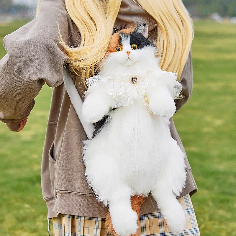 real calico cat look backpack made with premium material that looks sophisticated and could be a plush toy also