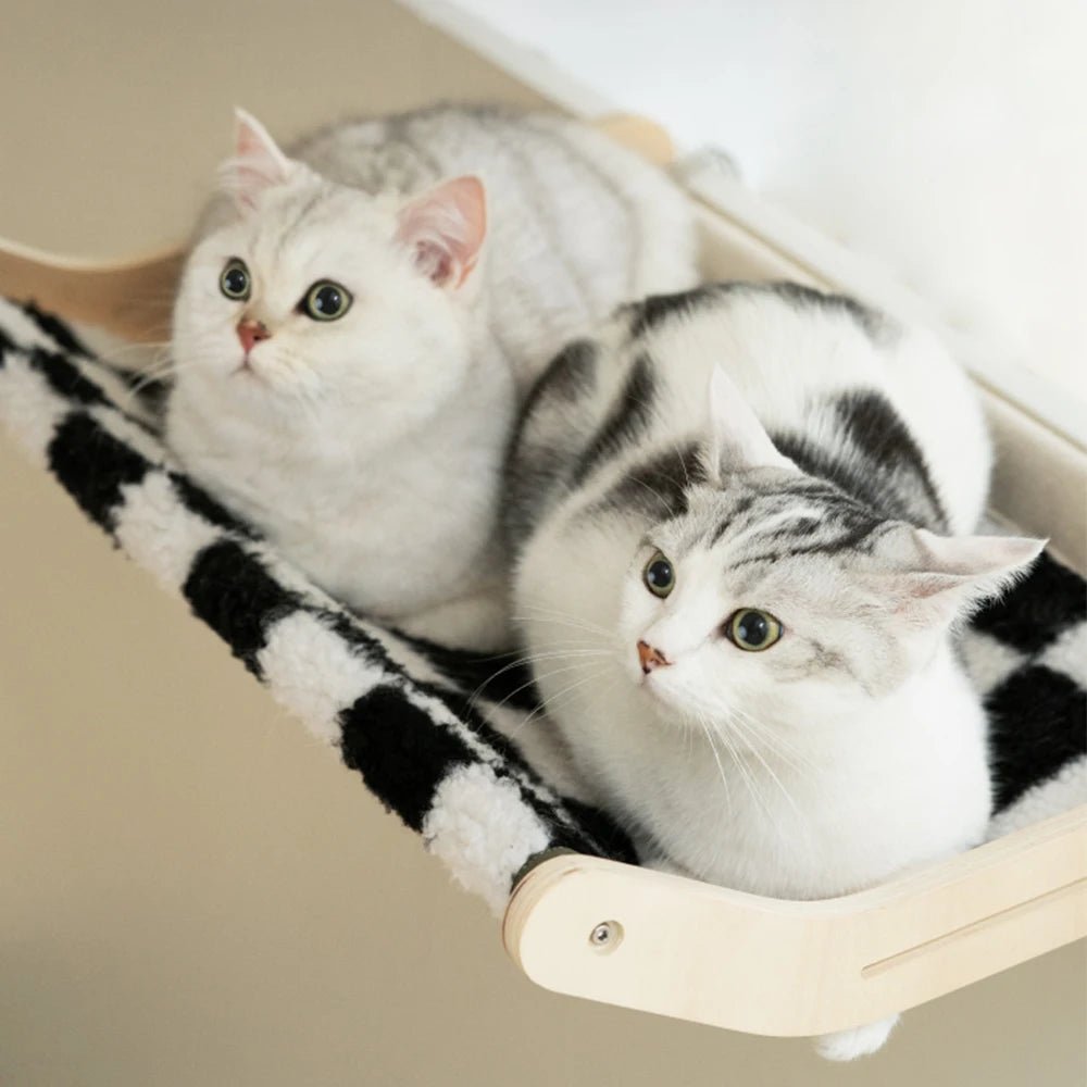 Holiday Style Solid Wood Cat Hammock Bed In Plush Material