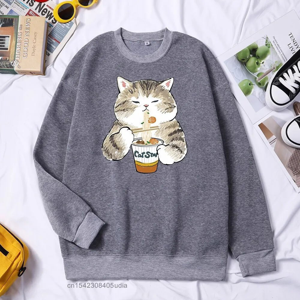 I Like Cup Noodle Greedy Fat Cat Sweatshirt