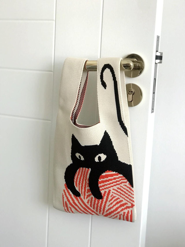 Orange Whiskered Cats Crossbody Bag