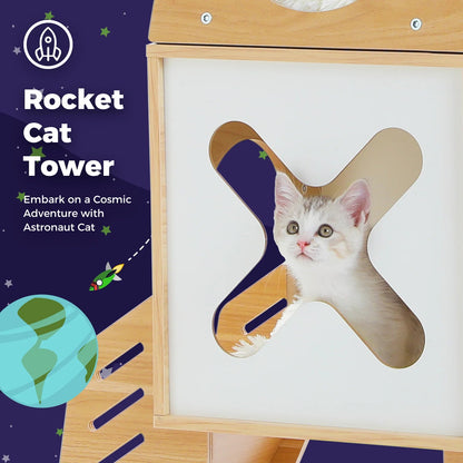 Lunar Module Shape Rocket Cat Tree