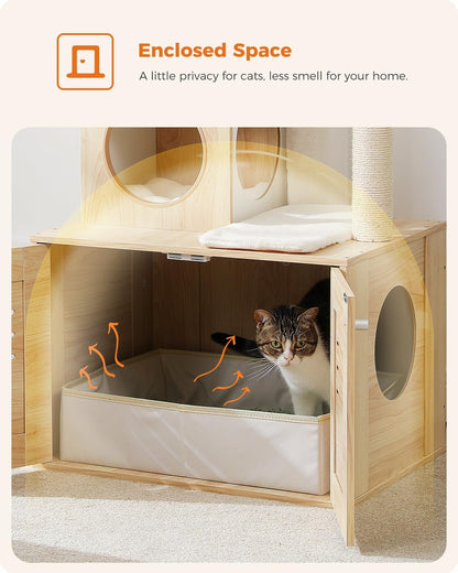 'The Dream Loft' All-in-One Cat Tower & Litter Box Enclosure