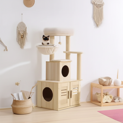 'The Dream Loft' All-in-One Cat Tower & Litter Box Enclosure