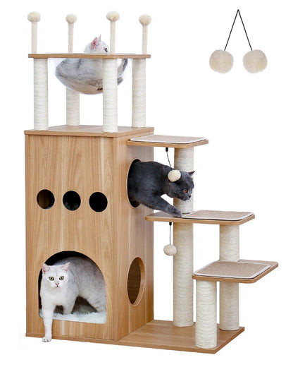 Modern Scandinavian Design Cat Castle With Transparent Bed