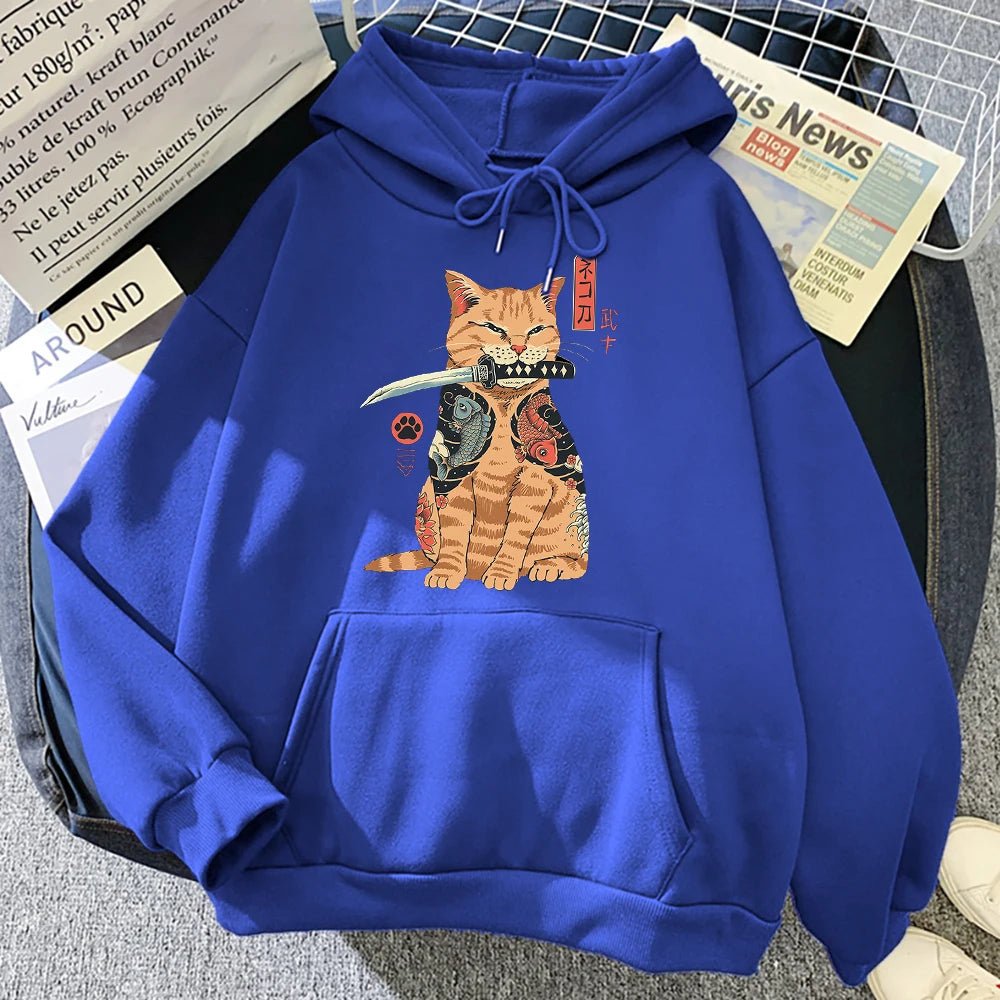 "Ninja Meow-ster" Japanese Comic Theme Cat Hoodie