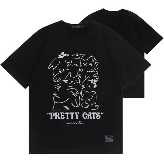 'Pretty Cats Are Essential' Street Style Cat T-Shirt