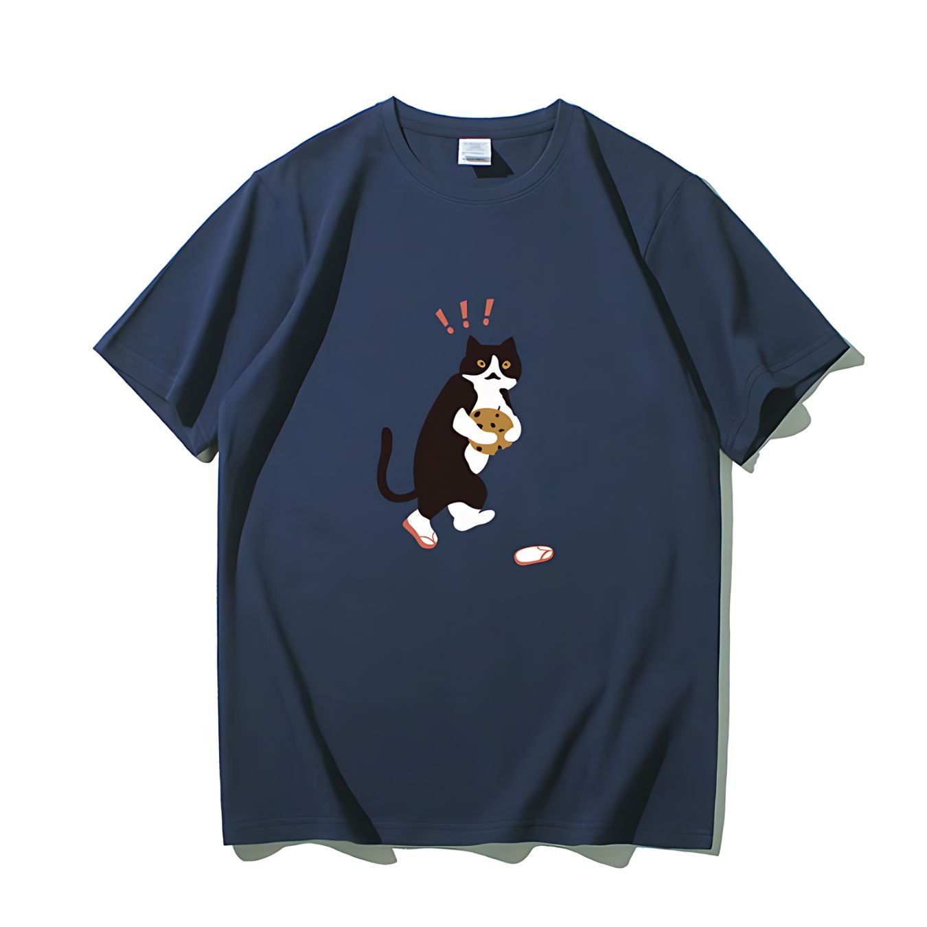 'Sneaky Cat Stealing Cookie' Cotton T-shirt