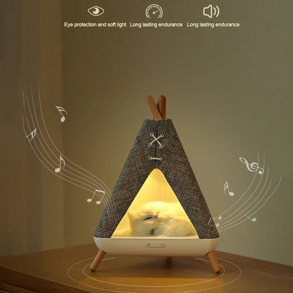 Teepee Style LED Cat lamp Bluetooth Speaker