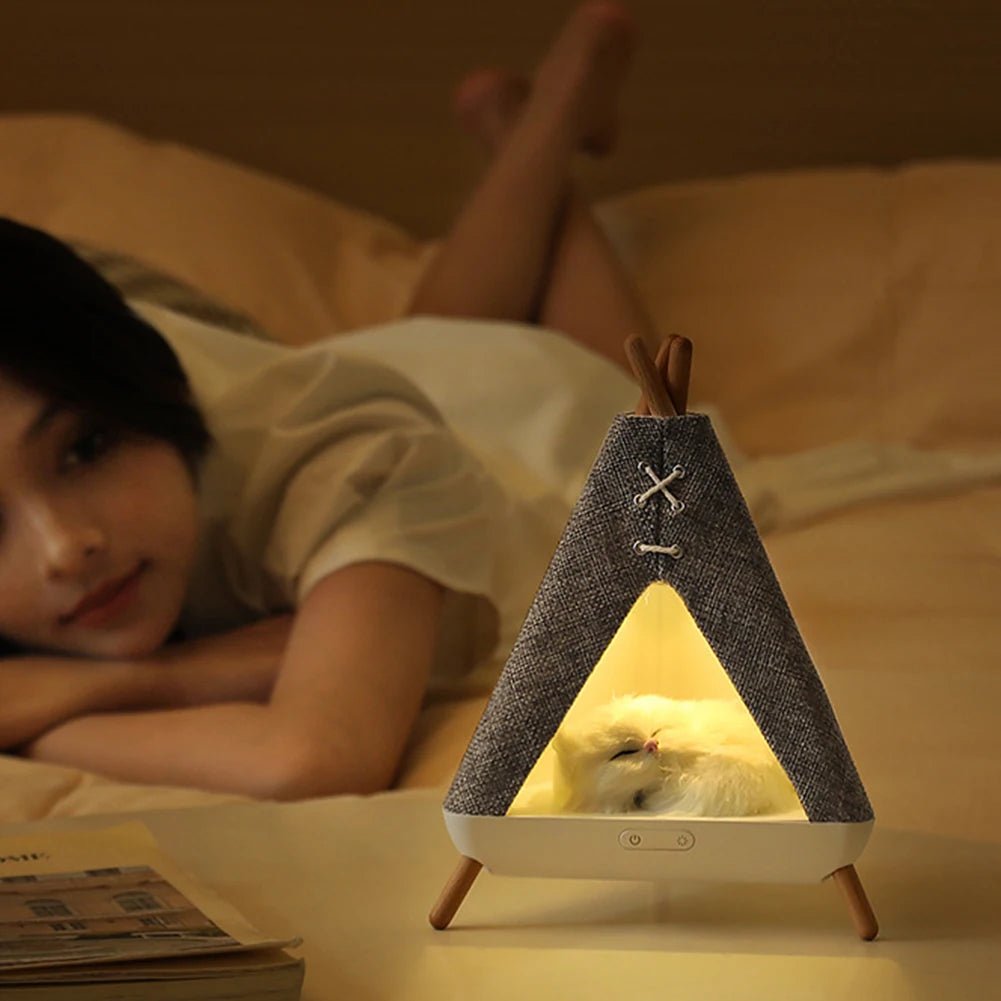 Teepee Style LED Cat lamp Bluetooth Speaker