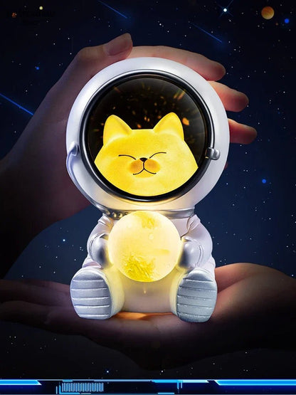 The Astronaut Cat Night Lamp With LED Bright Moon