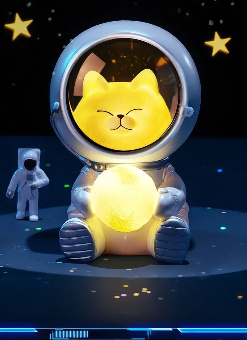 The Astronaut Cat Night Lamp With LED Bright Moon