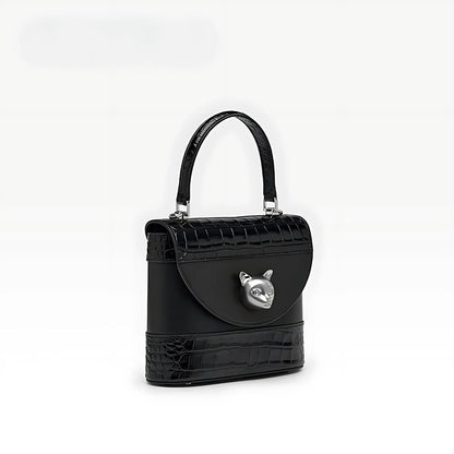 minimalist design cat themed handbag for cat lady with a luxury touch