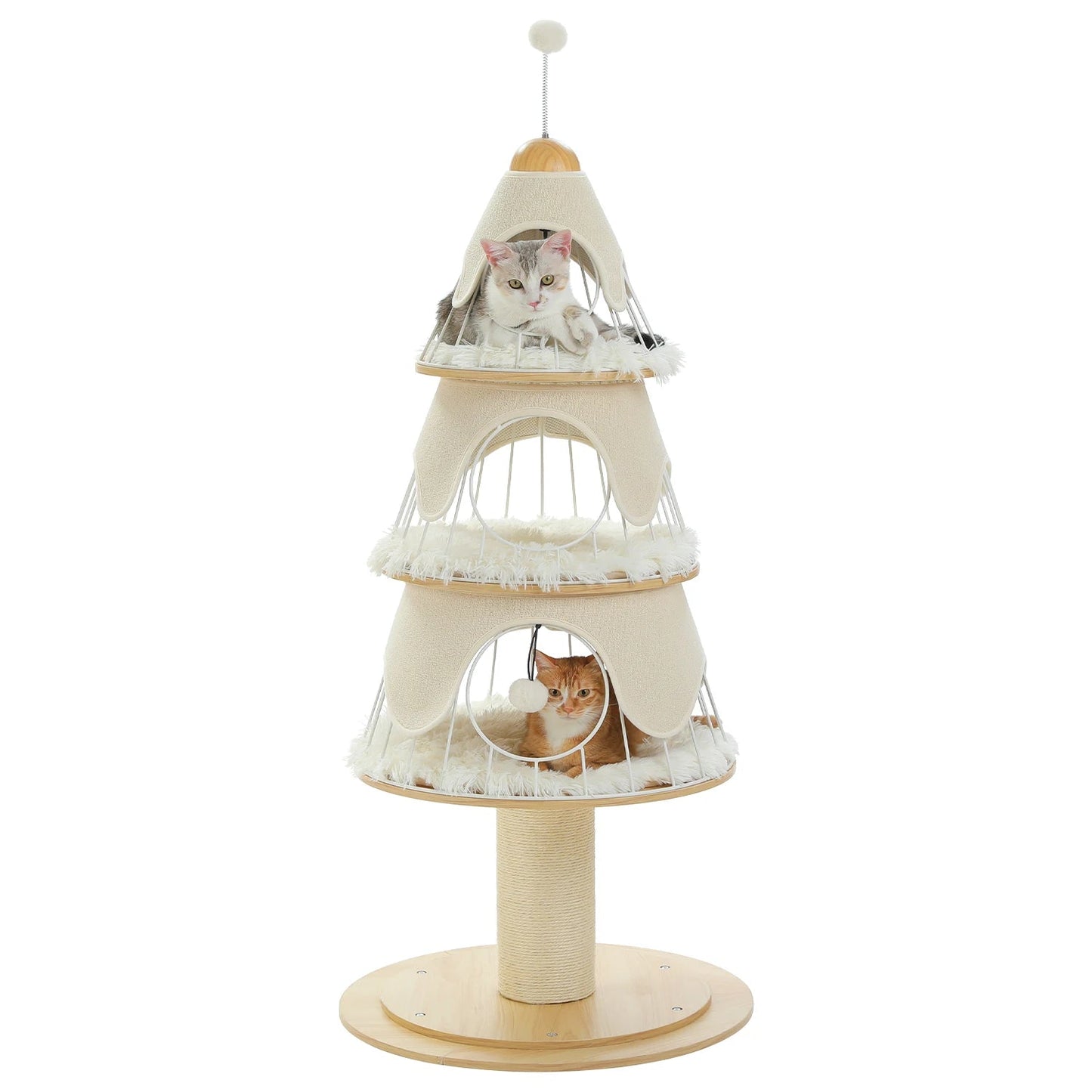 Three Level Chic Christmas Cat Tree With Removable Cover