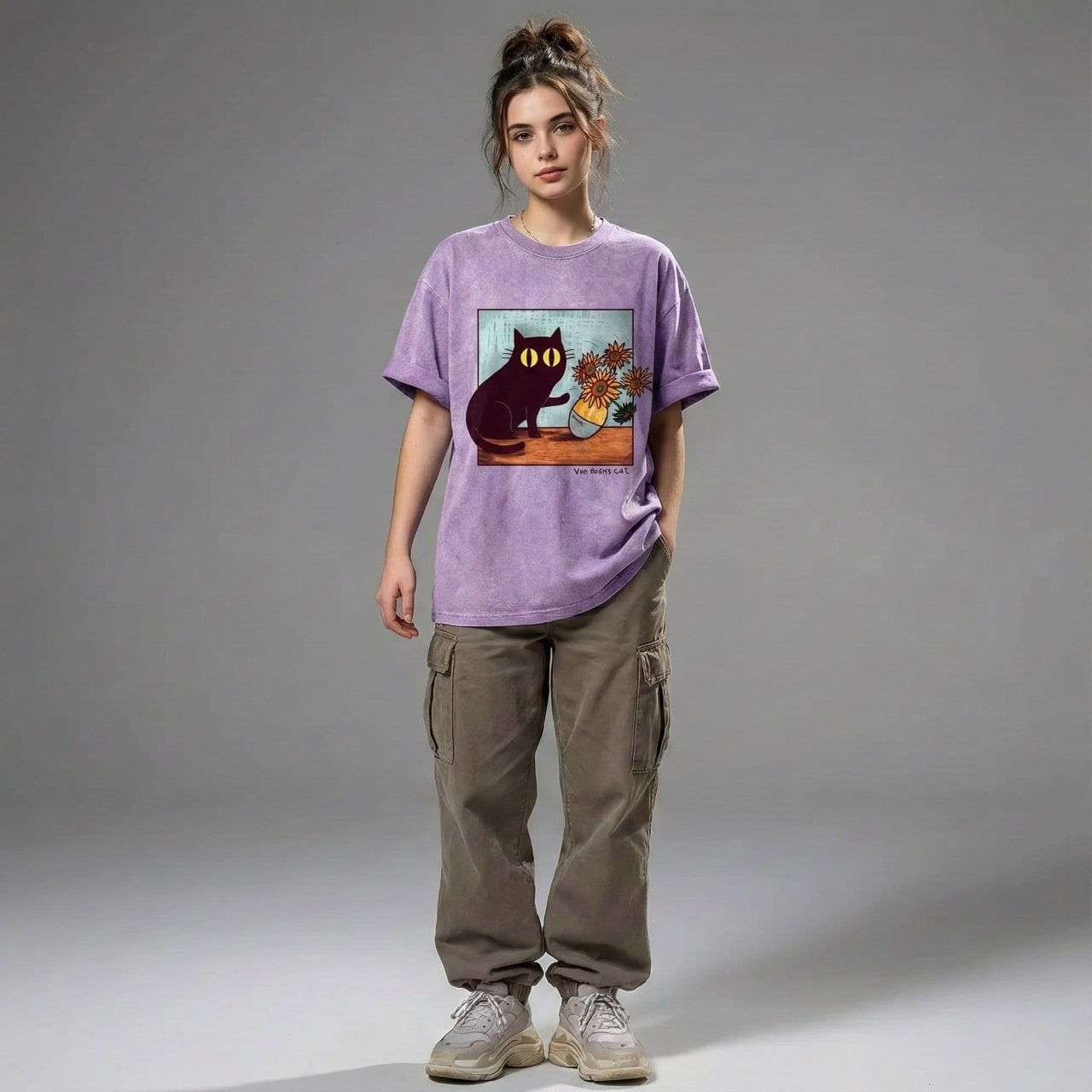 "Van Gogh's Naughty Cat" - Funny Vintage Black Cat T-shirt