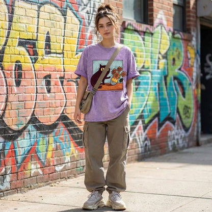 "Van Gogh's Naughty Cat" - Funny Vintage Black Cat T-shirt