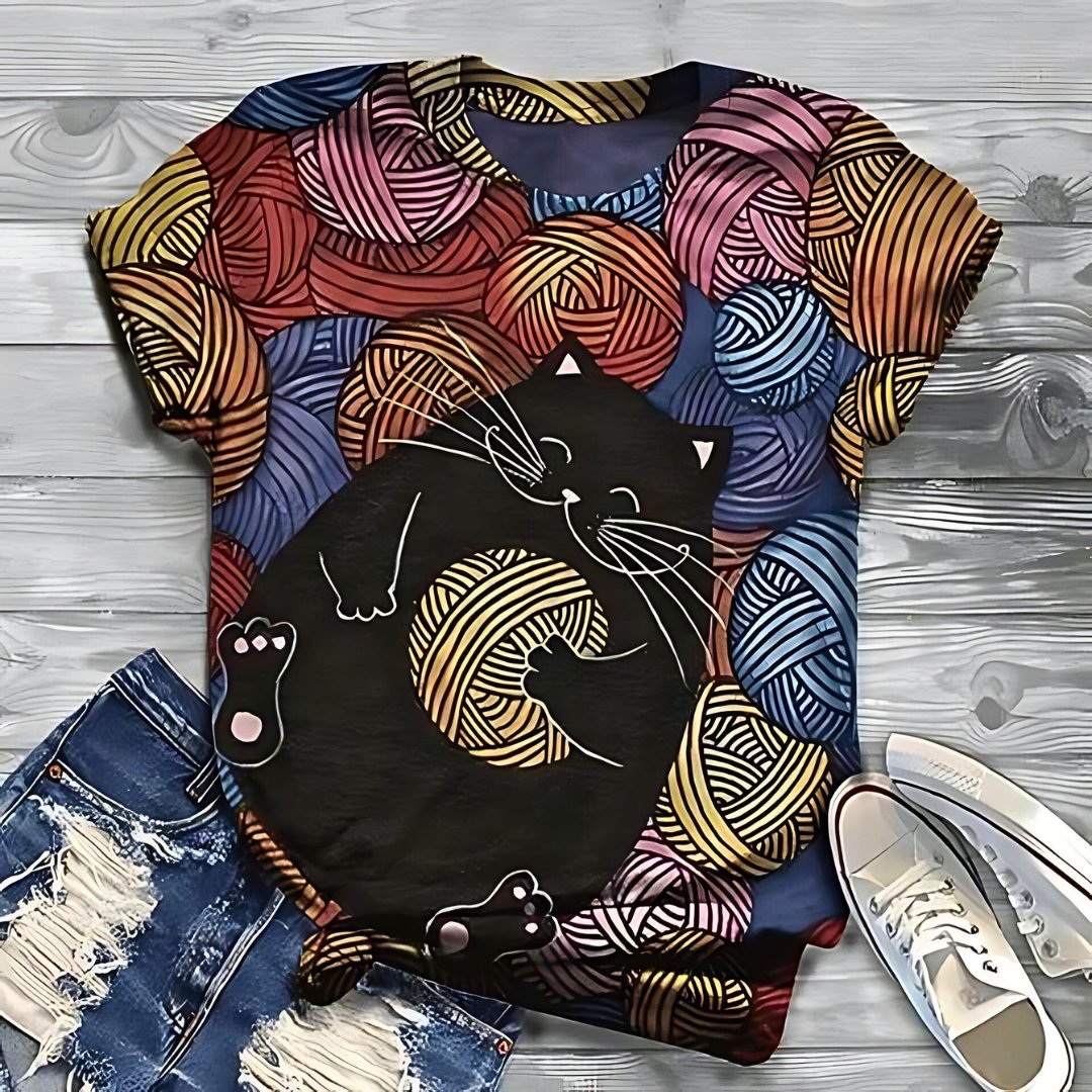 ORANDESIGNE T-Shirt Manica Corta Moda Donna Tunica Lunga Shirt Estiva Tarassaco Fiore Gatto Stampato Magliette Girocollo Tops Casual Top Lunghi A Blu XS ORANDESIGNE T-Shirt Manica Corta Moda Donna Tunica Lunga Shirt Estiva Tarassaco Fiore Gatto Stampato Magliette Girocollo Tops Casual Top Lunghi A Blu XS