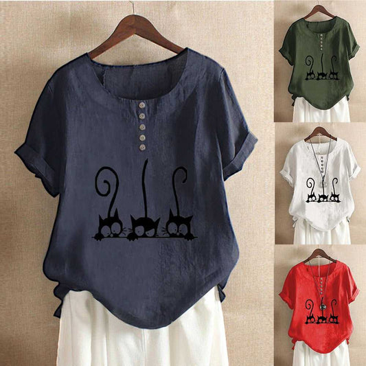 cat t-shirt for cat lovers cat blouse for cat lady 