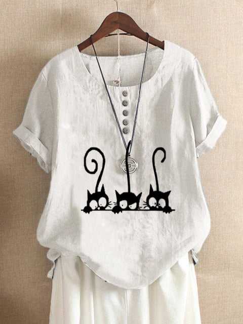 cat t-shirt for cat lovers cat blouse for cat lady  Edit alt text