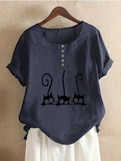 cat t-shirt for cat lovers cat shirt cat blouse for cat lady  Edit alt text