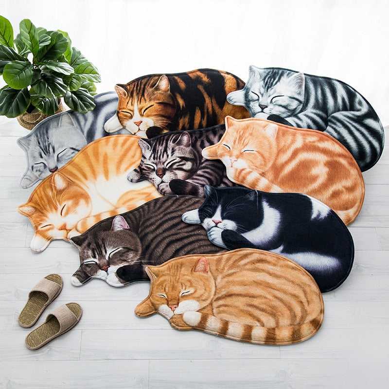 3D Fluffy Sleeping Cat Rug – Meowgicians™