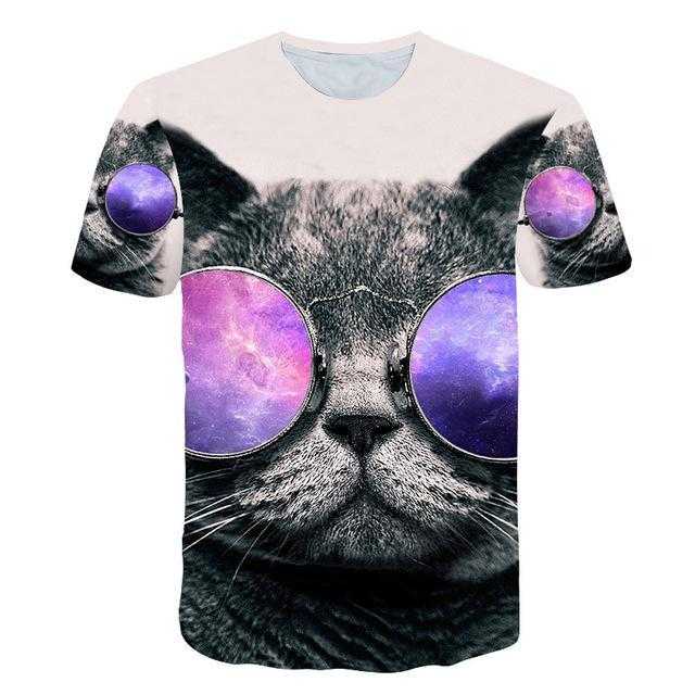 Cat with sunglasses shirt best sale