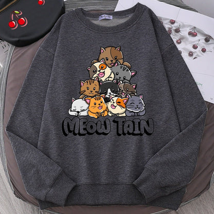 A Meow-tain of Cat Funny Cat Sweatshirt
