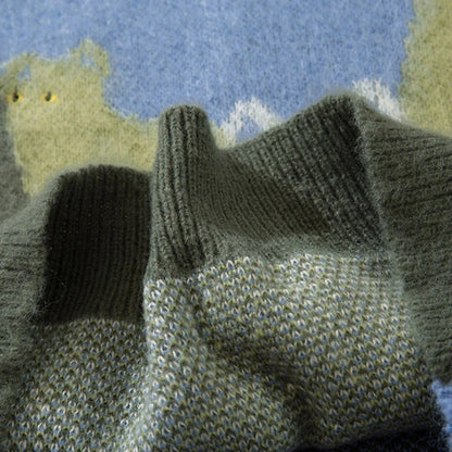 Abstract Cat Pattern Contemporary Sweatshirt
