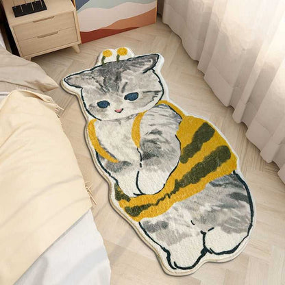 cute cat rugs for bedrooms with cat in bee costume  design
