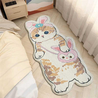 cartoon cat rugs for bedrooms with bunny ears
