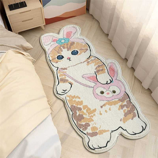 cartoon cat rugs for bedrooms with bunny ears