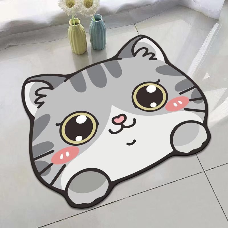 gray cartoon cat rugs for bedrooms