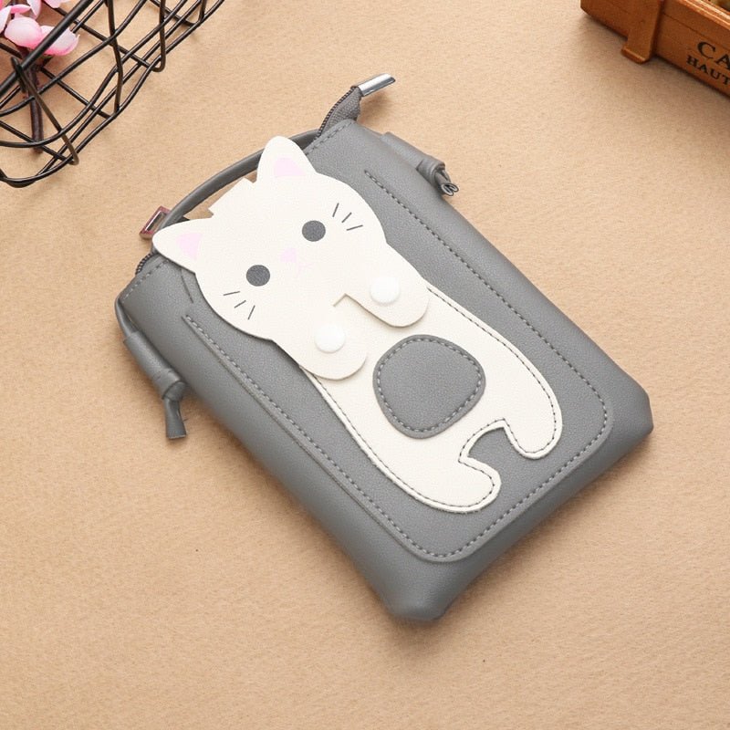 Adorable cat cartoon smartphone carrier