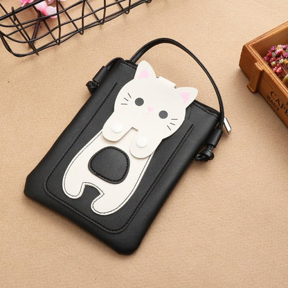 Adorable cat cartoon smartphone carrier