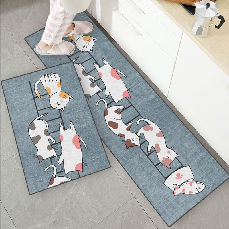 Cat Food Rug Adorable cat rug carpet for kitchen & Living room – Meowgicians™