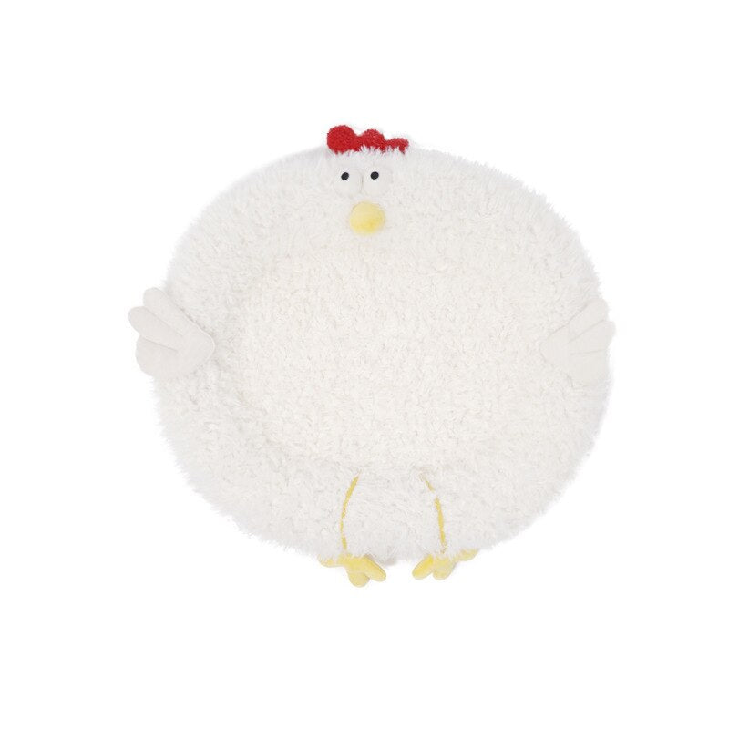 round cat bed with cute chicken style design that is very comfy for pets