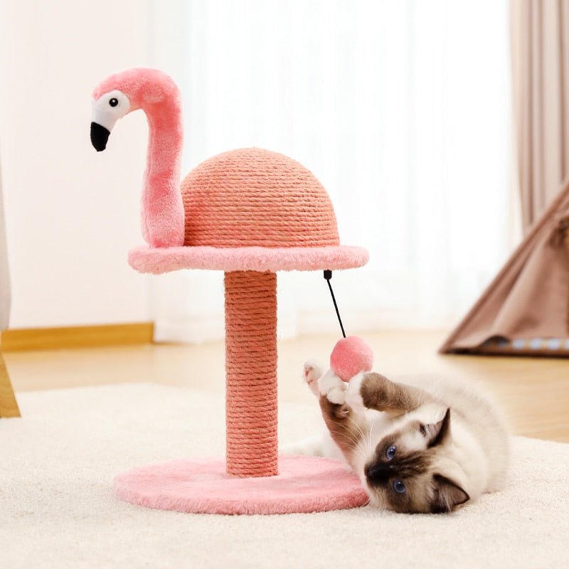 flamingo design cat scratching post cat play toy pink flamingo