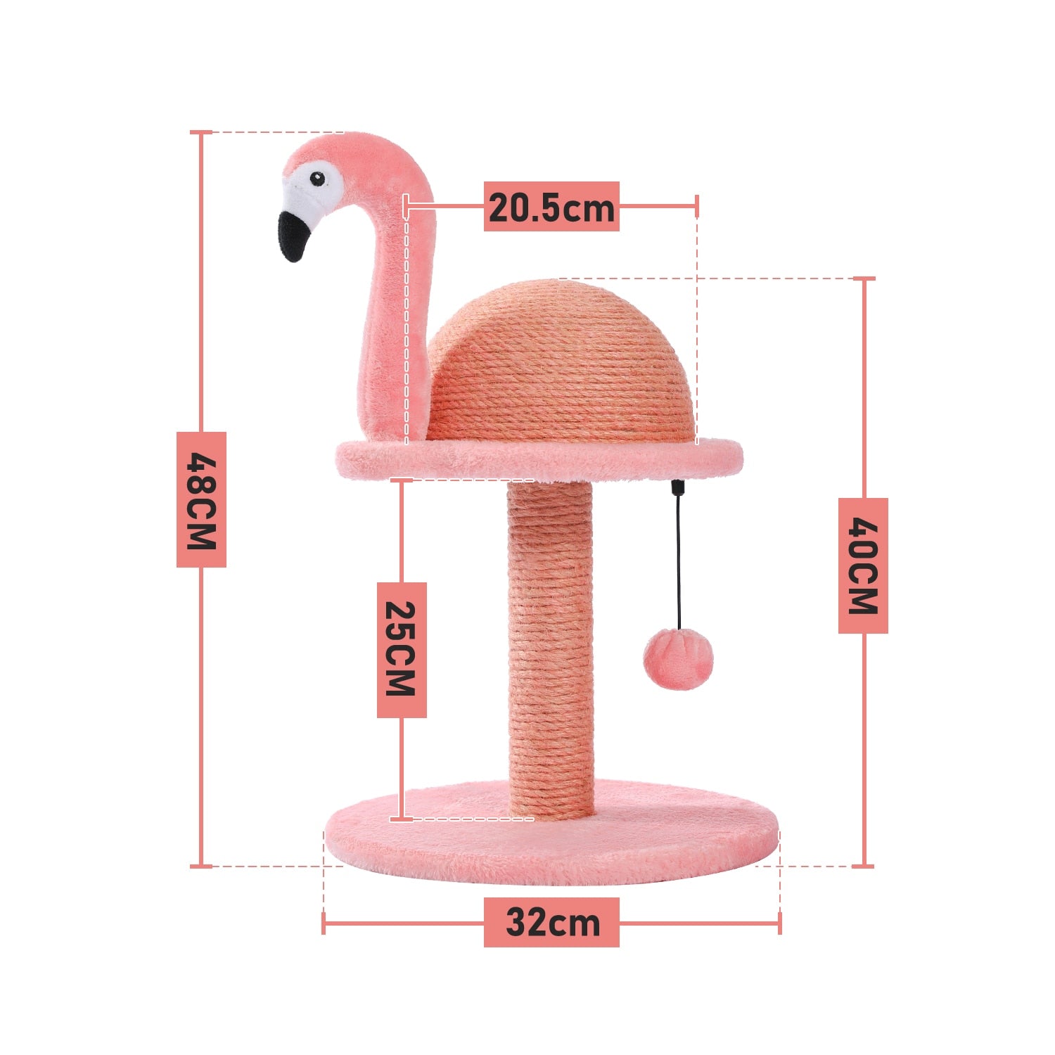 pink flamingo sisal scratcher for cat