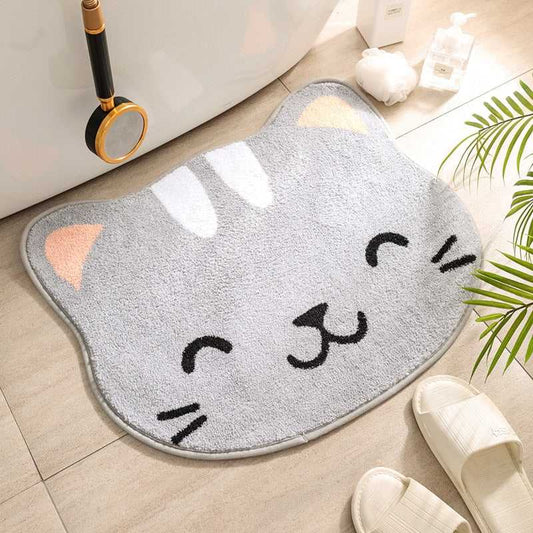 Adorable cat rug grey carpet with cat design cute cat pattern rug