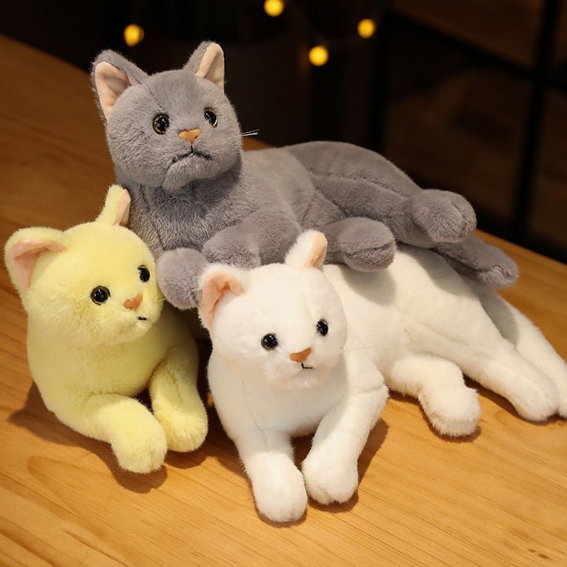 Adorable gray realistic cat plush