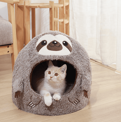 cute igloo house for cats in sloth design which is comfortable and calming