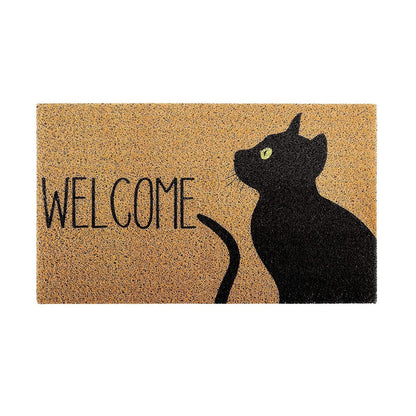 Adorable welcome cat design carpet