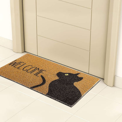 Adorable welcome cat design carpet