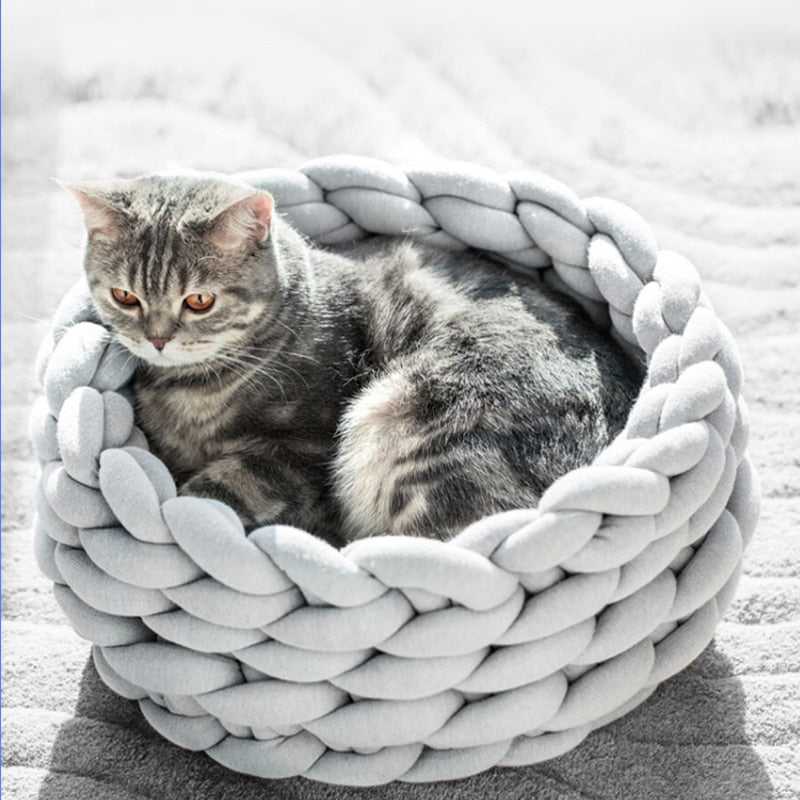 Cat Bedding. Cat Basket. Luxury Pet Bed. good SMALL. Hot Pink. Hand Crochet Pet Bed. Chunky Per Bed. Wool Pet Bedding. Nesting