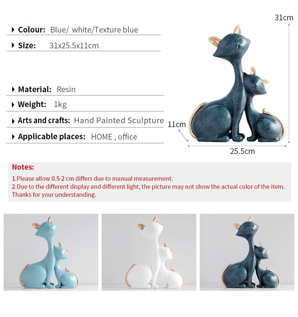 Aesthetic premium pair cat figurine