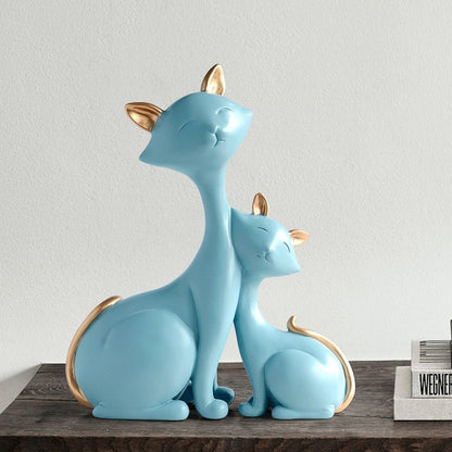 a baby blue cat statue for home decor