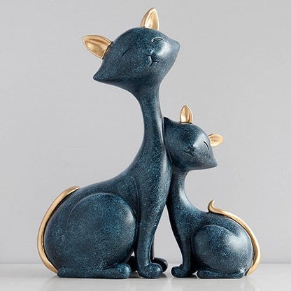 a pair of blue color cat figure for home decor