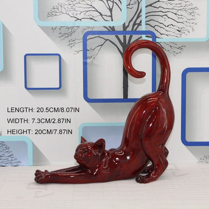 a red color cat figure for home decor